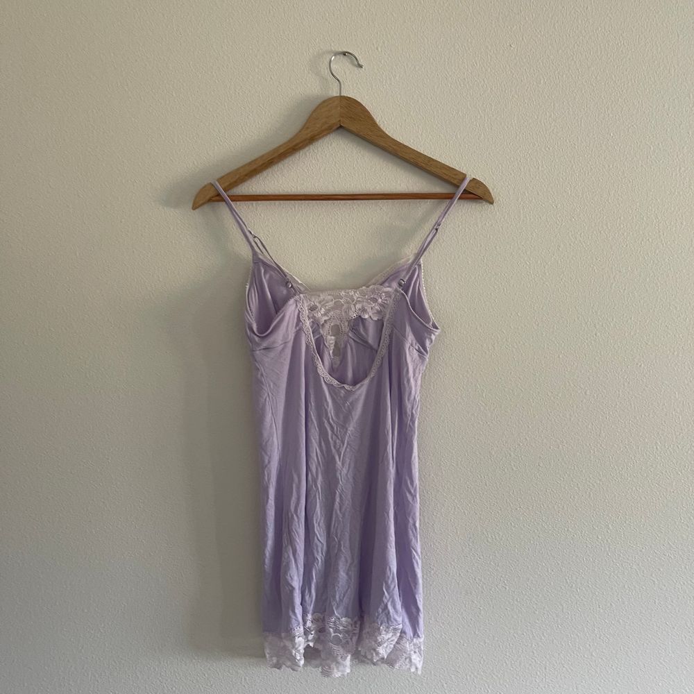 Victoria's Secret Purple Lace‎ Modal Nightgown Slip Dress Size Small - Picture 8 of 14
